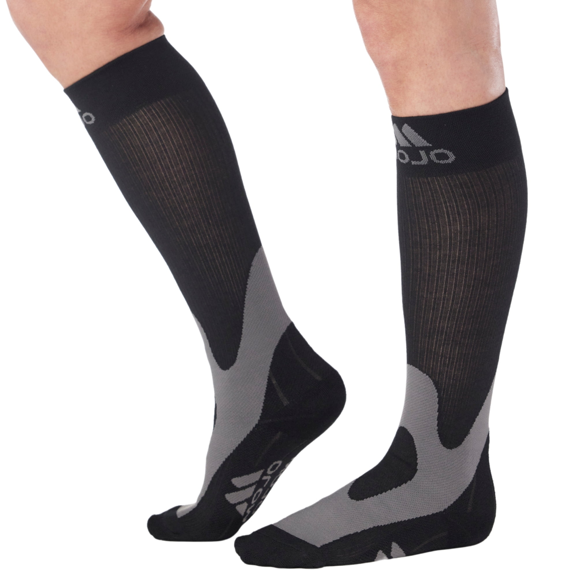 Wide Calf Women Knee High Compression Socks 20-30mmHg by Mojo - Black, 7X-Large