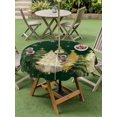 thumbnail image 3 of Outdoor Tablecloth with Umbrella Hole and Zipper, Green Christmas Tree Round Table Cloth 54 Inch Waterproof Tablecloth, Xmas Tree Winter Snowflake Picnic Table Cover for Patio Camping, 3 of 7