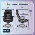 thumbnail image 2 of Serta Lautner Executive Home Office Desk Chair, Ergonomic High-Back with Adjustable Lumbar and Body Pillows, SmartLayers and ComfortCoils Technology, Mesh and Bonded Leather, Black and Gray, 2 of 15