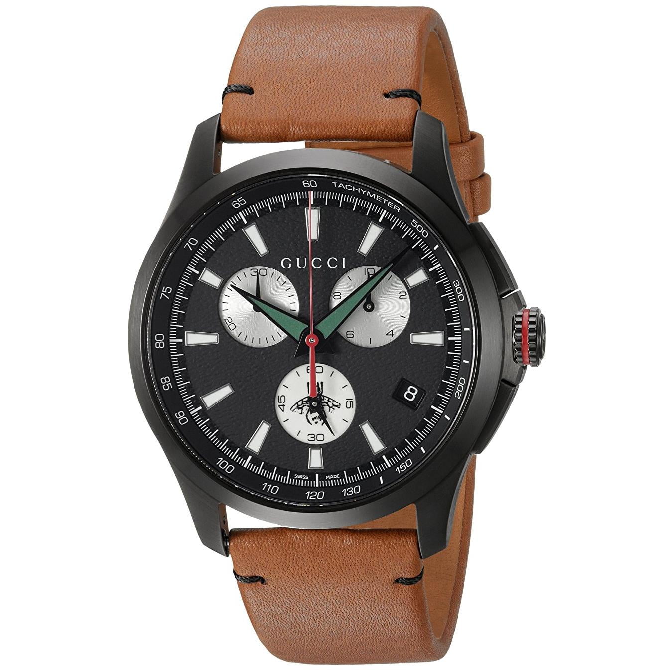 Gucci G-Timeless Leather Chronograph Mens Watch YA126271 - Walmart.com