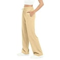 thumbnail image 5 of Soyumi Womens Sweatpants, Wide Leg High Waisted Sweatpants For Women Baggy Casual Palazzo Lounge Pants with Pockets Drawstring Elastic Waist Soft Yoga Athletic Wear Cozy Pajama Pants Yellow, 5 of 8