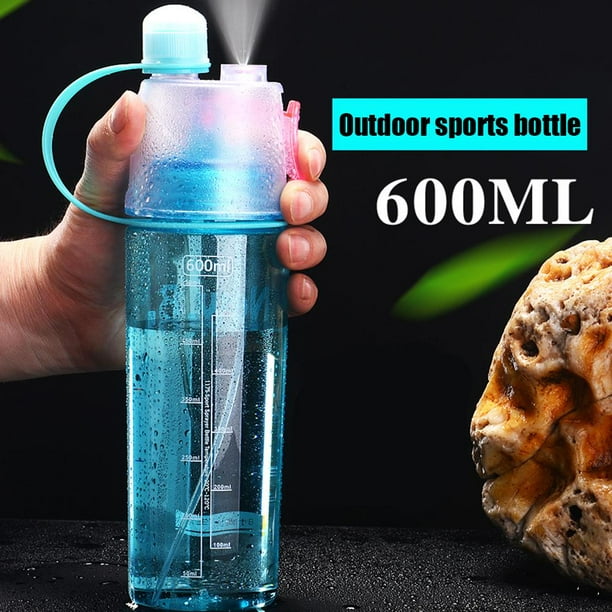 Termos para agua Spray de plástico Cool Summer Sport Hervidor de bebida portátil (Azul)
