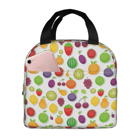 Insulated Lunch Bag for Women Men - Cute colorful fruits Leakproof Cooler Lunch Box for Women Men  Lunch Tote Bags for Work School Picnic Travel