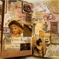 thumbnail image 3 of Vilikya Vintage Junk Journal Supplies Papel decoupage teñido de café para adornos de álbumes de recortes Papel artesanal para accesorios de diario Bill envejecido Fotografía antigua Medios mixtos para, 3 of 5