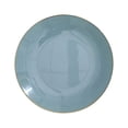thumbnail image 2 of BalsaCircle 10 Round 8" Dusty Blue Glossy Disposable Salad Dinner Plastic Plates Gold Trim Party Events Decorations, 2 of 8