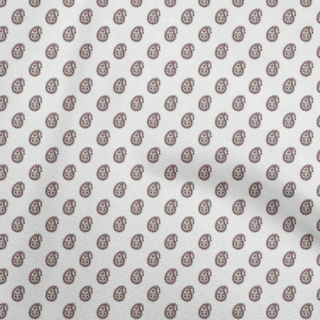 oneOone Georgette Viscose White Fabric Asian Floral Block Sewing Material Print Fabric By The Yard 42 Inch Wide