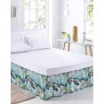 thumbnail image 2 of Sea Turtle Coastal Bed Skirt Queen Size,Vintage Teal Nautical Beach Botanical Wrap Around Bed Skirting with Adjustable Elastic Strap,Dust Ruffle Pleated Bedskirts 16 Inch Drop for Bedroom Queen Beds, 2 of 9