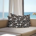 thumbnail image 3 of Lumbar Pillow Covers 20x12 Inch Set of 2, Black White Floral Waterproof Outdoor Pillow Covers, Farmhouse Vintage Botanical Leaves Decorative Cushion Pillowcases for Couch, Sofa, Bed, Garden, Patio, 3 of 9