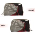 thumbnail image 3 of Xecao Dark Red Hooded Girl Print Fashion Makeup PVC Bag Large Capacity Travel Cosmetic Bag for Women Organizer Toiletry Clutch, 3 of 8