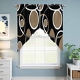 thumbnail image 6 of Black Brown Kitchen Window Curtains, Swag Curtains Valance for Bedroom Living Room Bathroom, White Circle Modern Minimalist Geometric Rod Pocket Window Treatment Curtain Block Drapes 2 Panels 36"x36", 6 of 9