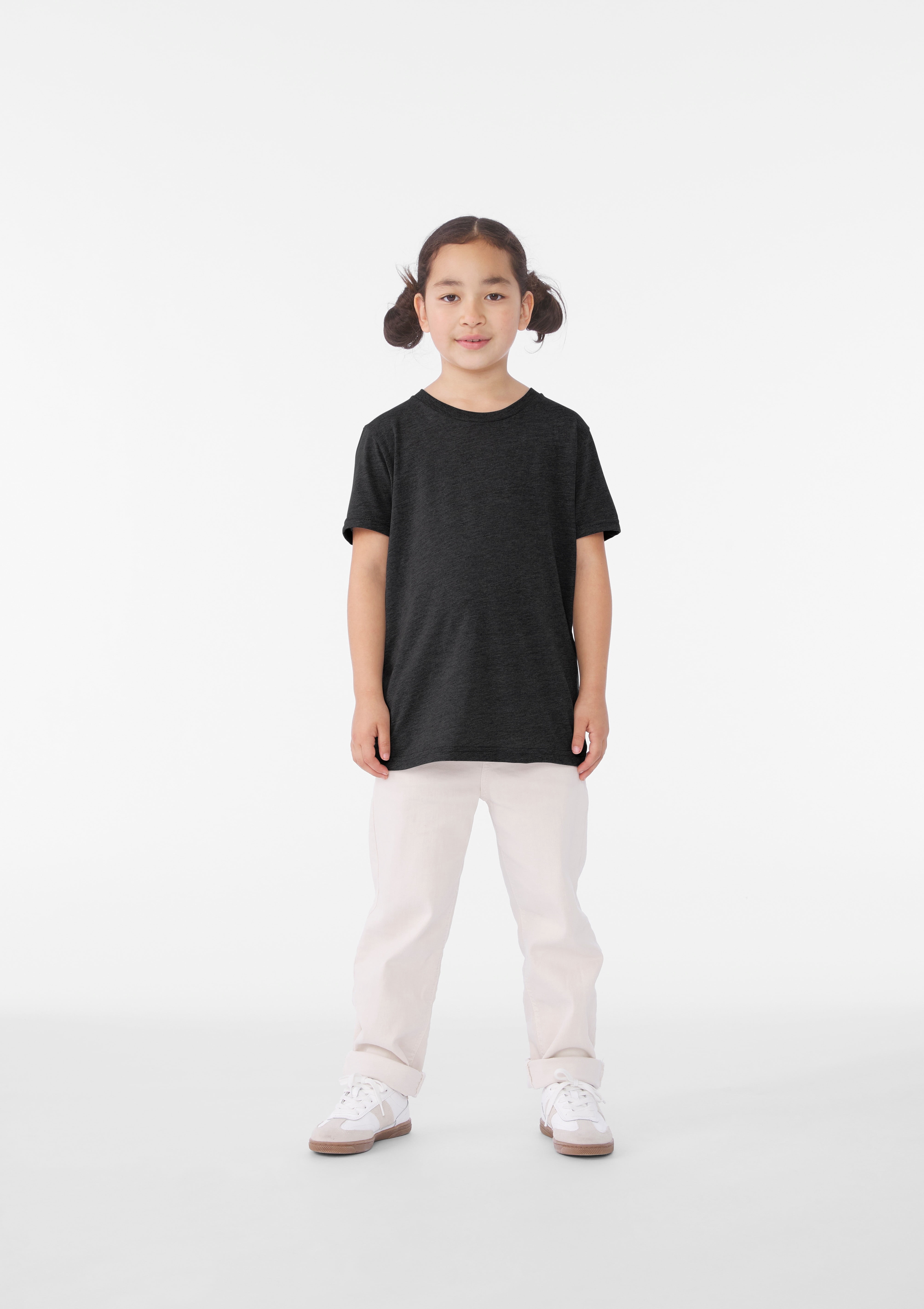 BELLA+CANVAS Youth Crew Neck Personalized T-Shirt, Create your own Designs, Dark Grey Heather, Small Unisex