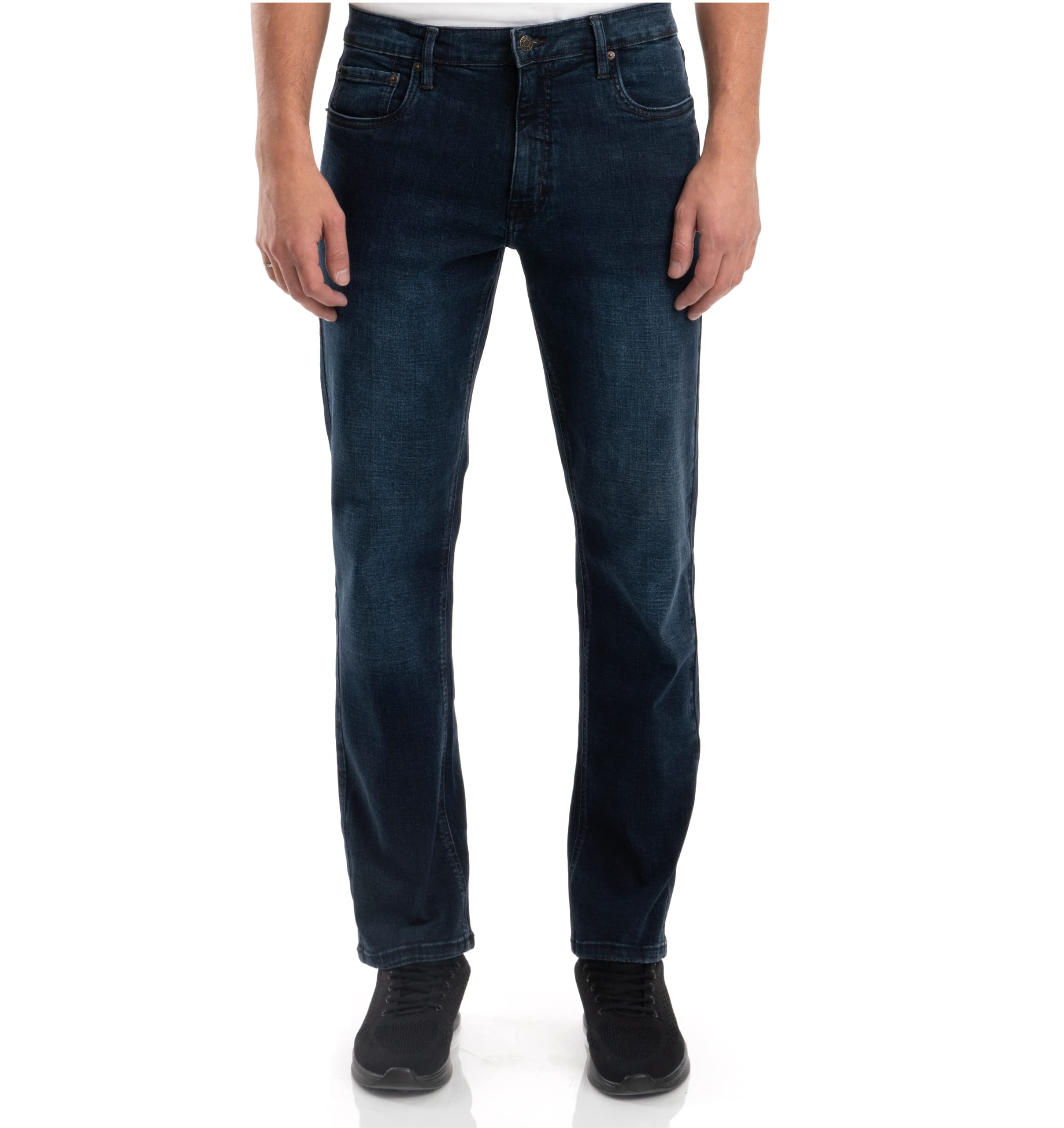 Star Mens Jeans Relaxed Fit - Straight Leg Stretch Jeans for Men - Ultimate Comfort Superflex Pants Dark Blue 38W x 32L - Walmart.com