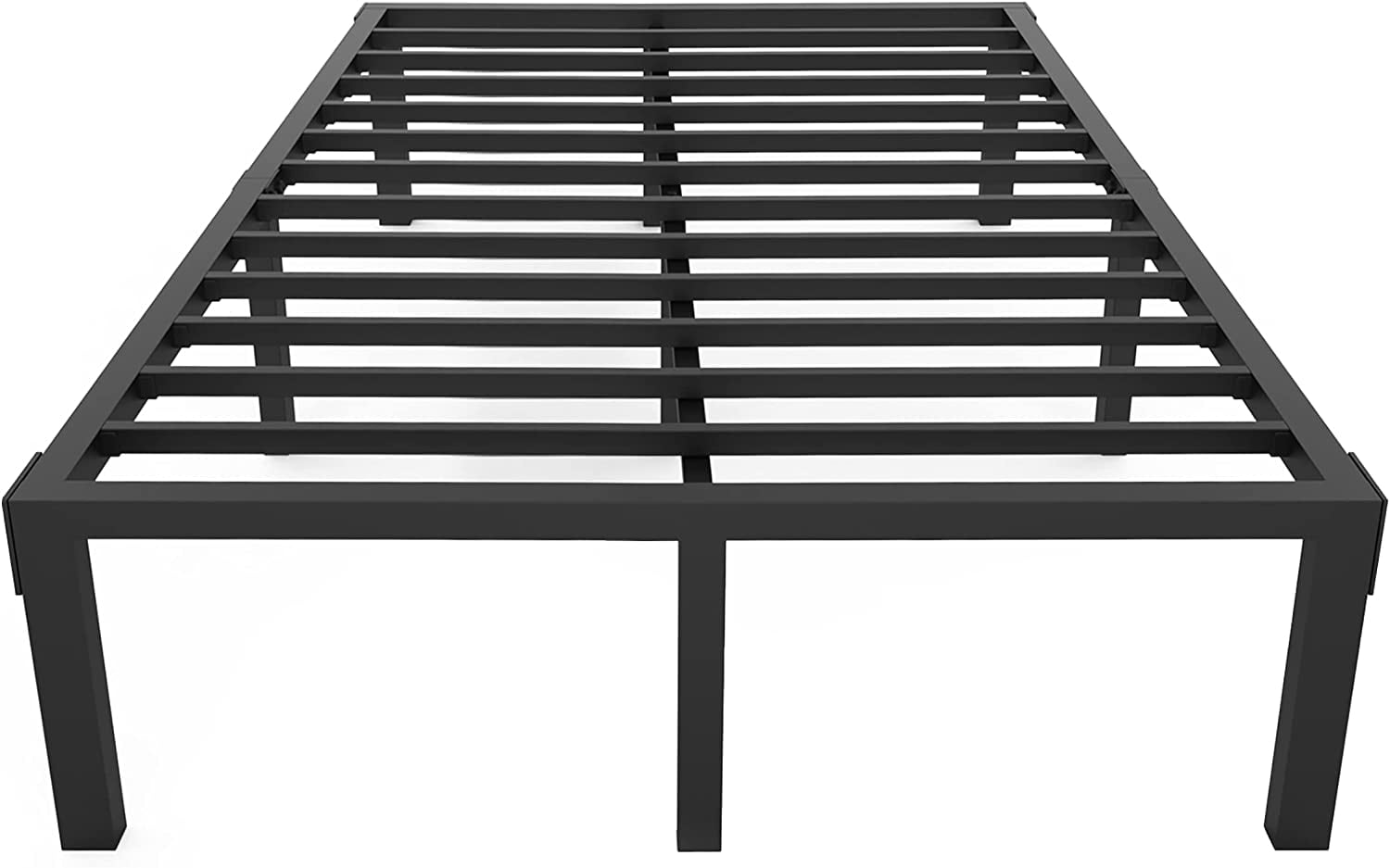 14 Inch Metal Platform Queen Bed Frame, Heavy Duty Black Bed Frames