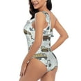 thumbnail image 4 of Easygdp Tractor and Dumper Women's One Shoulder Ruffle Monokini Bathing Suits with Removable Chest Pad, Quick Drying - Medium, 4 of 8