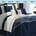 thumbnail image 3 of Lanco Coleen Geometric 7-Piece Comforter Set, Navy, Queen, Fill Polyester, 3 of 7