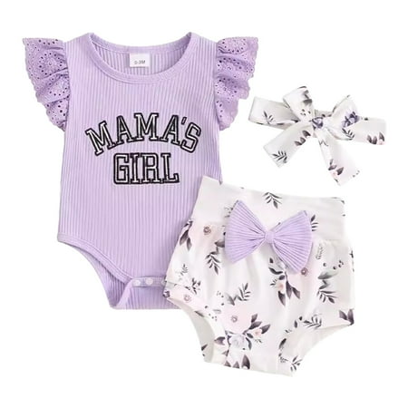 

WUDATI Teen Boy Girl Outfit Halloween Chistmas Toddler Girls Boys Winter Girls Short Sleeve Letter Printed Ribbed Romper Bodysuits Floral Printed Shorts Headbands Outfits