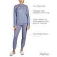 thumbnail image 3 of MeMoi Women's 100% Cotton Slub Knit Metallic Star Accent Pajama Set - Womens - Female, S, Blue, 3 of 7