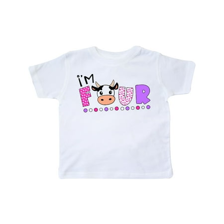 

Inktastic I m 4 Cute Cow and Polka Dots Gift Toddler Boy or Toddler Girl T-Shirt