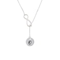 thumbnail image 2 of Delight Jewelry Silvertone Large Script Letter - O - 3/4'' Disc - Silver tone Elegant Infinity Lariat Necklace, 2 of 4