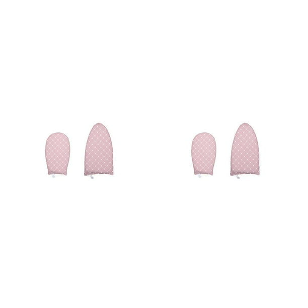 Wosthever De guantes de vapor para ropa, resistente al calor, soporte para tabla de planchar, funda transpirable, accesorio portátil de 4 capas Rosado 2piezas