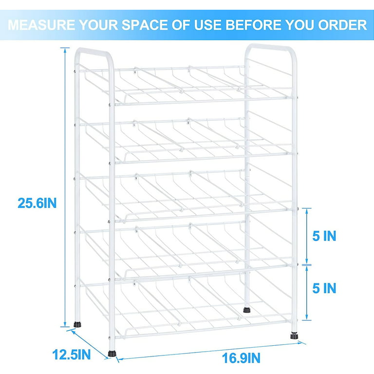 4 Tiers Stackable Can Rack Organizer, Wear-resistant Upgrade Beverage Food  Can Dispenser Holder Holds up to 48 Cans for Kitchen Cabinet and Pantry  (Black) 