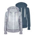thumbnail image 1 of Chaquetas y abrigos casuales con capucha de manga larga para mujer, moda informal, con capucha, ajustados, con cremallera, de polar, chaqueta con capucha japonesa para mujer, 1 of 2