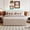 Beige, variant on Queen Size Upholstered Platform Bed with Twin XL Trundle, Teddy Fleece Bed with LED Lights and Striped Headboard for Bedroom Guest Room, Gray