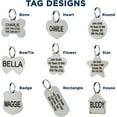 thumbnail image 5 of GoTags Stainless Steel Pet ID Tags, Personalized Dog Tags and Cat Tags, up to 8 Lines of Custom Text, Engraved on Both Sides, in Bone, Round, Heart, Bow Tie and More, 5 of 7