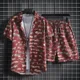 thumbnail image 2 of Conjuntos de hombre Camisas blancas de playa Conjunto coreano de dos piezas Camisetas Pantalones cortos Trajes para hombres Estilo 2024 Ropa 2025 Nuevo en camiseta holgada y holgada, 2 of 5