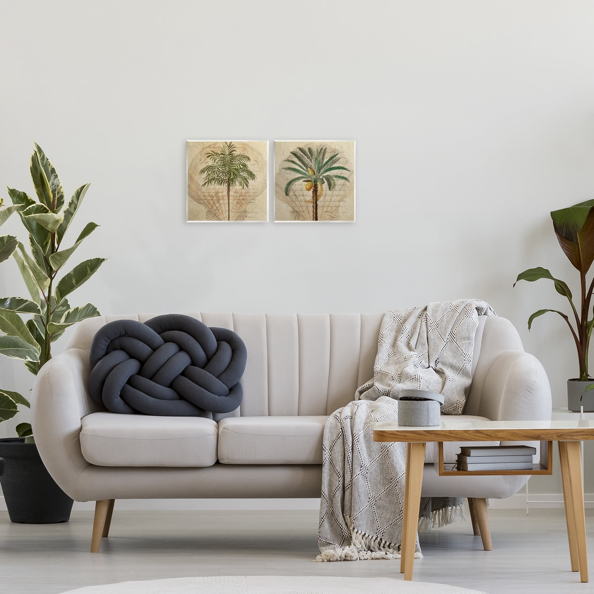 Stupell Industries Subdued Tropical Palms 2 Piece Wall Plaque Art Set, design by Steve Hunziker