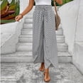 thumbnail image 5 of CIENVNSTG Floral Palazzo Boho Flowy Baggy Pants for Women Elastic High Waist Wide Leg Vacation Casual Long Lounge Trendy Trousers White S, 5 of 6