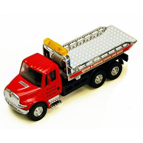 International Busted Knuckle Garage Rollback Tow Truck, Red - Showcasts 2106BKG - 5.25 Inch Scale Diecast Model Replica (Brand New, but NOT IN BOX)