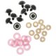 thumbnail image 5 of 30 Unids Ojos de Seguridad Redondo con Arandes Plástico Transparente para Fabricación de Muñecas Títeres - Rosado, 24mm Sunnimix Ojos claros de seguridad, 5 of 8