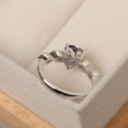 thumbnail image 3 of Heart shaped engagement ring, June birthstone, solid silver, alexandrite multi-stone milgrain ring, 3 of 5