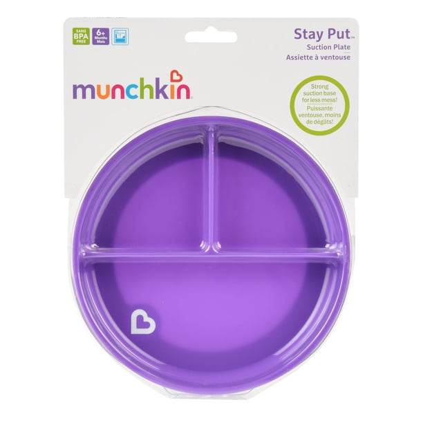 Munchkin Stay Put Purple Suction Plate - Walmart.com - Walmart.com