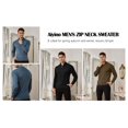 thumbnail image 7 of Aiyino Men's Quarter Zip Up Long Sleeve Sweaters Slim Fit Lightweight Mock Neck Pullover Casual Polo Sweater S-2XL, 7 of 7