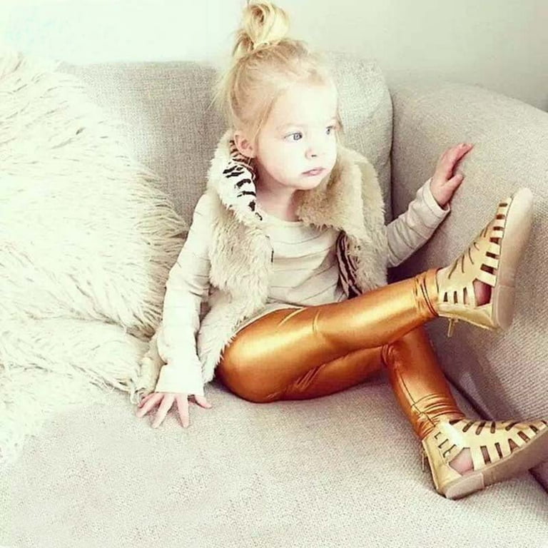 Fashion Girl Leggings New Baby Kids Metallic Ballet Toddler Pants Trouser
