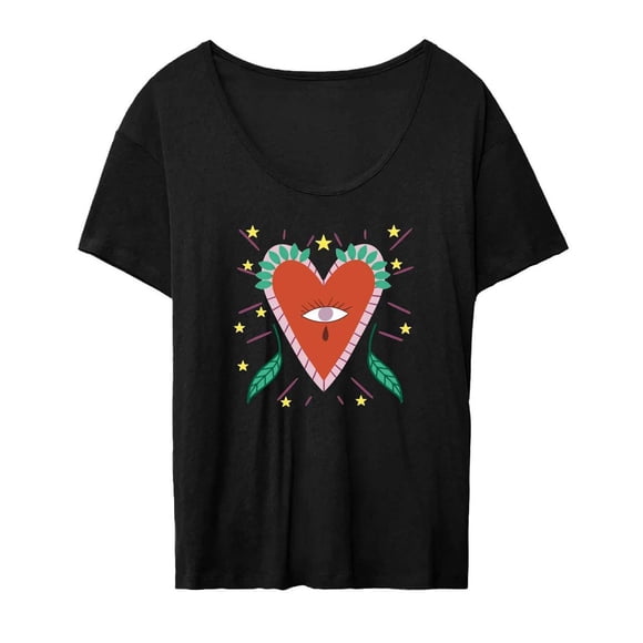 Camiseta de manga corta para mujer, estilo urbano, holgado, elegante, suave y cómodo, básica, para ir de compras, al trabajo o al trabajo, color negro XL