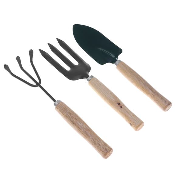 3-Piece Mini Indoor Garden Tool Set for Plants - Leaf Rake, Black Gardening Tools for Home and Indoor Use