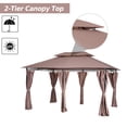thumbnail image 6 of CoSoTower 10' X 13' Patio Gazebo, Outdoor Gazebo Shelter with Curtains, Vented Roof, Steel Frame for Garden, Lawn, Backyard and Deck, Khaki, 6 of 9