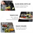 thumbnail image 4 of Household Glass Bowl Apothecary Jars Fruit and Trifle Clear Salad with Lid Snack Storage Container Small Food Simple, 4 of 6