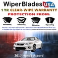 thumbnail image 2 of 2017 Honda Accord Beam Wiper Blades Wipers w/1yr Warranty (Set of 2) (WiperBladesUSA), 2 of 5