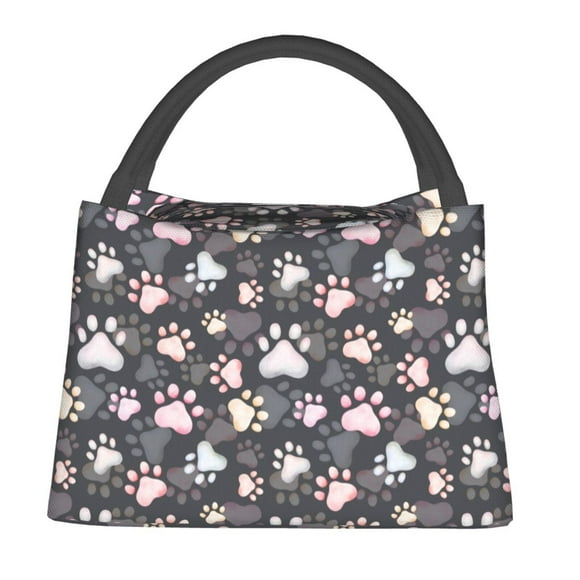 Fotbe Colorful Paws Of Dog Bolsa Térmica Portátil con Estampado, Bolsa de Entrega de Alimentos Aislada, Bolsa Reutilizable de Gran Capacidad para Comidas y Supermercado