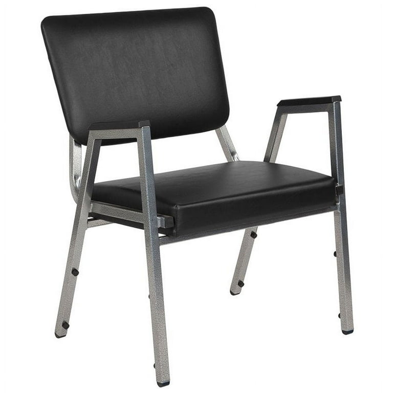 Flash Furniture HERCULES Series 1000 lb. Rated Black Antimicrobial Vinyl Bariatric Medical Reception Arm Chair with 3 4 Panel Back