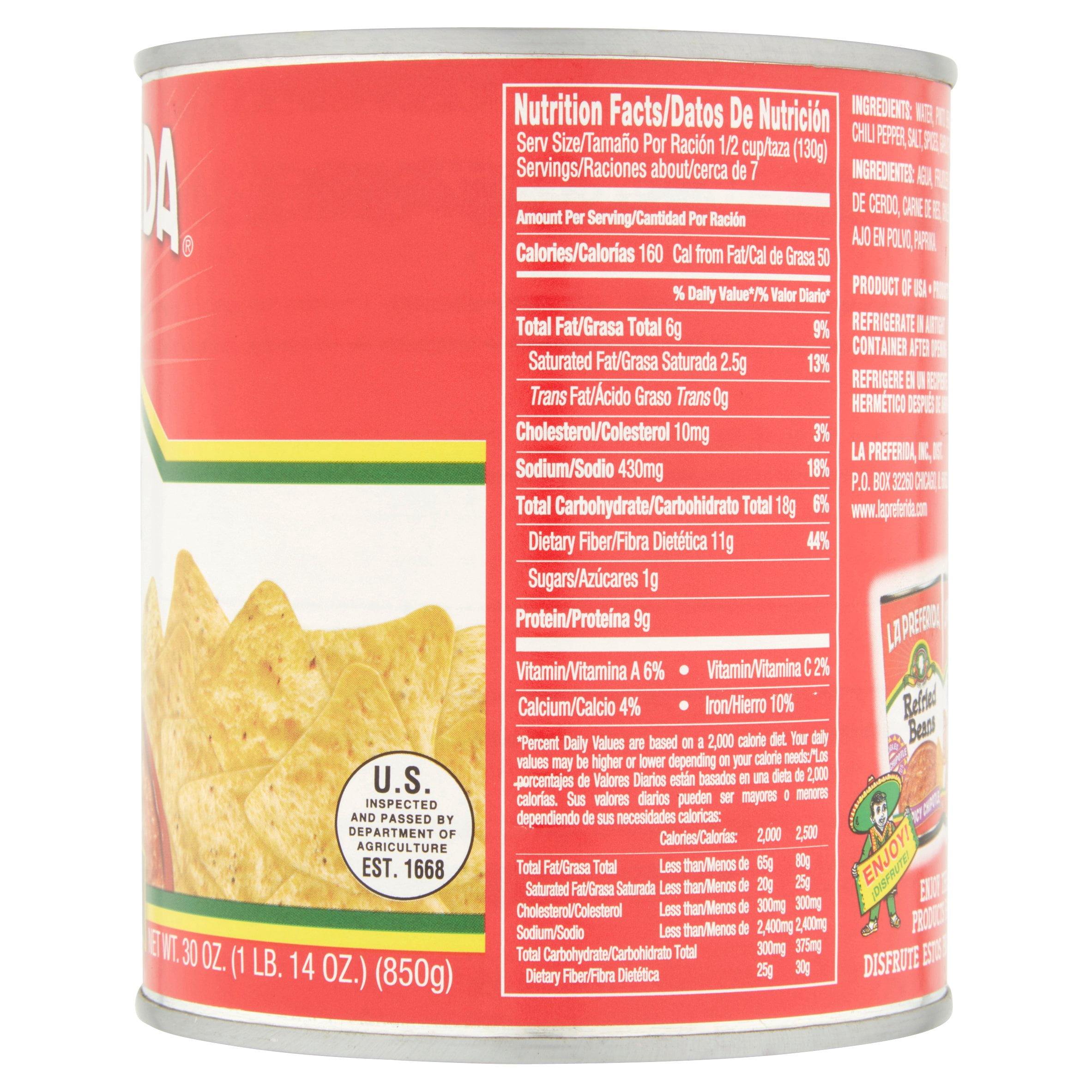(3 pack) La Preferida Refried Beans with Chorizo, 30 oz