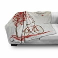 thumbnail image 3 of Valentines Day Soft Flannel Fleece Blanket, Romantic Tree with Blooming Hearts with Bike and Petals Vintage Artwork, Cozy Plush for Indoor and Outdoor Use, 70" x 90", Cream Vermilion, by Ambesonne, 3 of 6