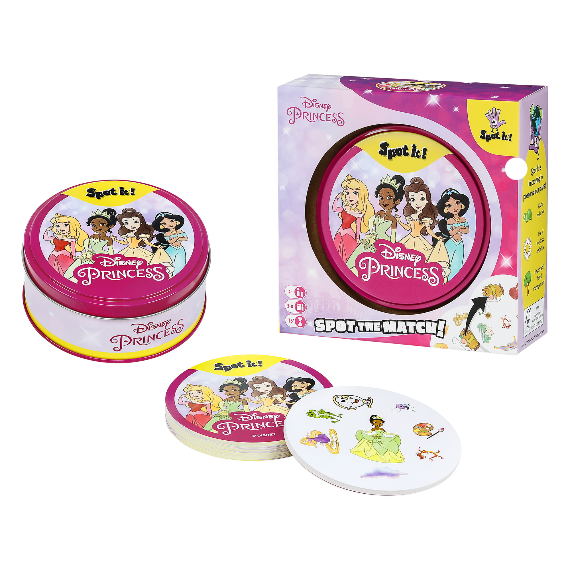  Zygomatic, Dobble Disney Princess 2022 Version, Card Game, Ages 4+, 2-5 Players