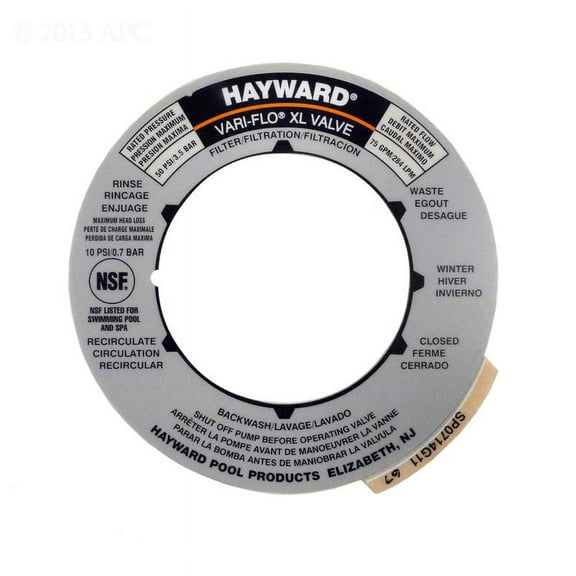 The Pool Supply Shop Multi-Port Valve Postion Label Plate - Gray