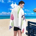 thumbnail image 5 of Yellow Lily Pink Tulip Spring Flower Beach Towel 31" x 71", Quick Dry Bath Towel Super Absorbent Lightweight Travel Towel for Beach Yoga Swim Sport Camping Holiday, 5 of 7