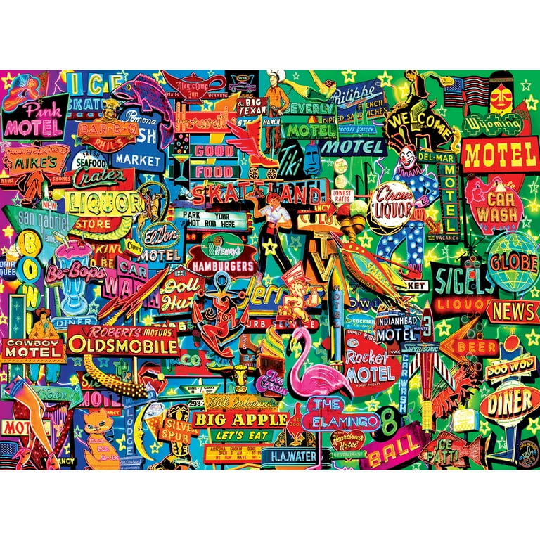 Cra-Z-Art Kodak 1000-Piece Neon Retro Signs Adult Jigsaw Puzzle